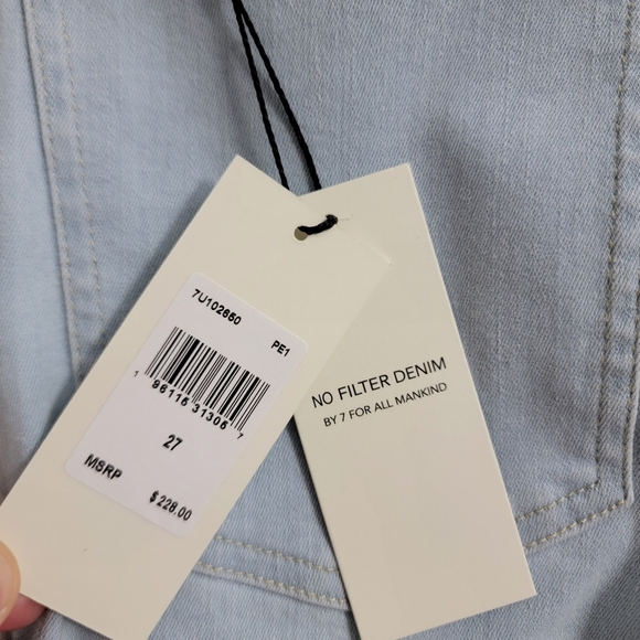7 For All Mankind Ultra High Rise Skinny Ankle Jeans No Filter Peretti Size 27 - Picture 7 of 9